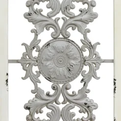 Wall Plaques-Kirkland's Home Gray Scroll Panel Plaque White/Gray