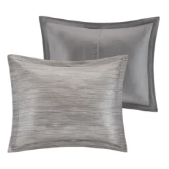 Comforters-Kirkland's Home Gray Seersucker 7-Pc. King Comforter Set Gray/White