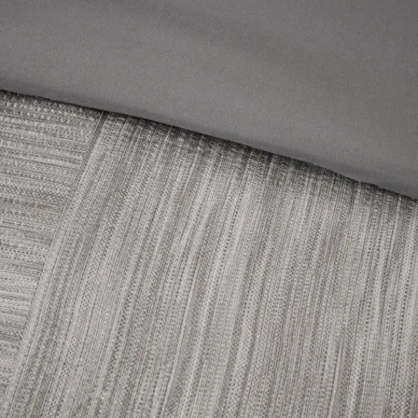 Comforters-Kirkland's Home Gray Seersucker 7-Pc. King Comforter Set Gray/White