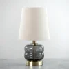 Table Lamps-Kirkland's Home Gray Smoked Glass Table Lamp Ivory