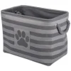 Baskets & Boxes-Kirkland's Home Gray Stripes And Paw Basket With Handles