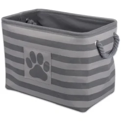Baskets & Boxes-Kirkland's Home Gray Stripes And Paw Basket With Handles