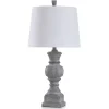 Table Lamps-Kirkland's Home Gray Textured Spindle Table Lamp White
