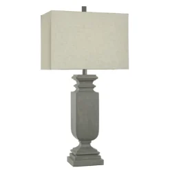 Table Lamps-Kirkland's Home Gray Traditional Rectangular Table Lamp Gray/Tan