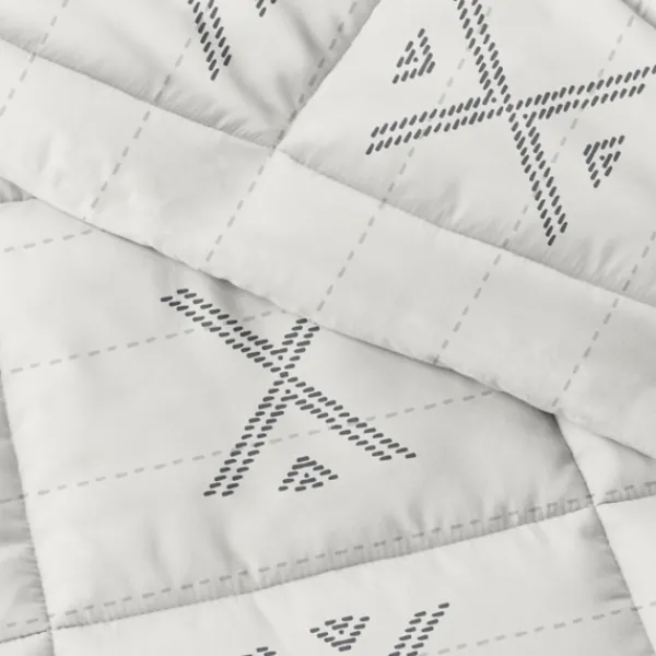 Comforters-Kirkland's Home Gray Urban Stitch Twin 2-Pc. Comforter Set White/Gray