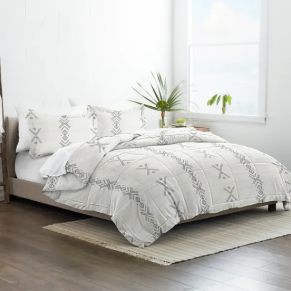 Comforters-Kirkland's Home Gray Urban Stitch Twin 2-Pc. Comforter Set White/Gray