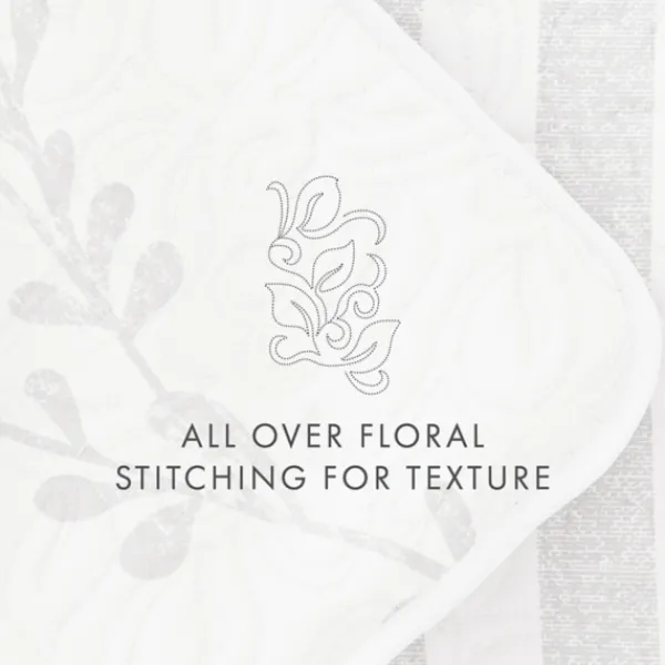 Quilts-Kirkland's Home Gray Vines Reversible 3-Pc. Queen Quilt Set Gray/White