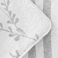 Quilts-Kirkland's Home Gray Vines Reversible 2-Pc. Twin Quilt Set Gray/White