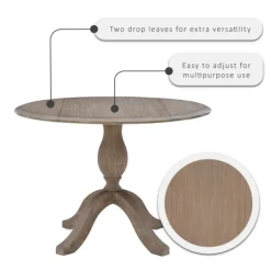 Dining Tables-Kirkland's Home Gray Wash Drop Leaf Dining Table