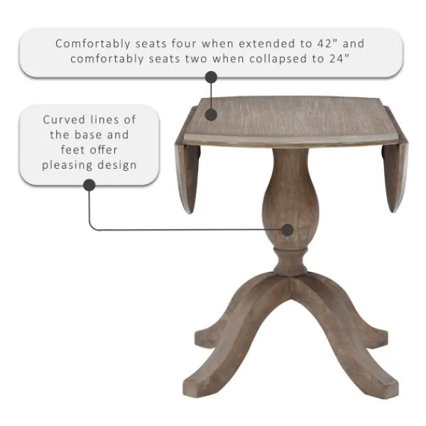 Dining Tables-Kirkland's Home Gray Wash Drop Leaf Dining Table
