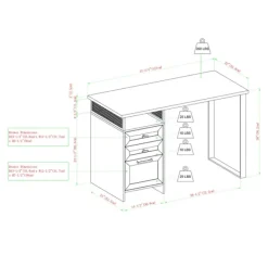 Office Furniture-Kirkland's Home Gray Wash Wood And Mesh 3-Drawer Desk