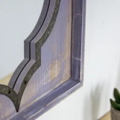 Decorative Mirrors-Kirkland's Home Gray Washed Purple Wood Wall Mirror