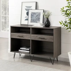 Console Tables-Kirkland's Home Gray Weathered Farmhouse Table Console