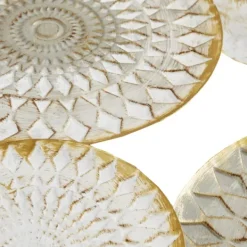 Wall Plaques-Kirkland's Home Gray White Metal Connected Circle Wall Plaque Gold