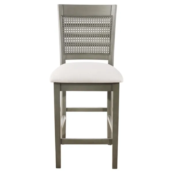 Bar Stools & Counter Height Stools-Kirkland's Home Gray Wilbur Cane Back Counter Stools, Set Of 2 Gray/White