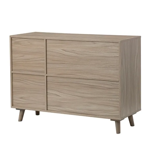 Cabinets & Sideboards-Kirkland's Home Gray Wood And Cane 3-Door Cabinet