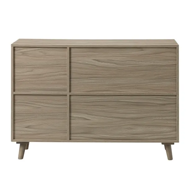 Cabinets & Sideboards-Kirkland's Home Gray Wood And Cane 3-Door Cabinet