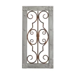 Wall Plaques-Kirkland's Home Gray Wood Traditional Scroll Wall Plaque Gray/Brown