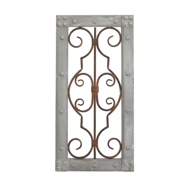Wall Plaques-Kirkland's Home Gray Wood Traditional Scroll Wall Plaque Gray/Brown
