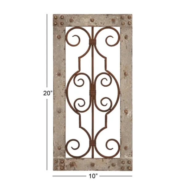 Wall Plaques-Kirkland's Home Gray Wood Traditional Scroll Wall Plaque Gray/Brown