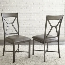 Dining Sets-Kirkland's Home Gray Wood Upholstered 5-Pc. Dining Set