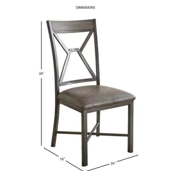 Dining Sets-Kirkland's Home Gray Wood Upholstered 5-Pc. Dining Set