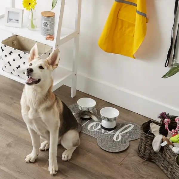 Kitchen & Floor Mats-Kirkland's Home Gray Woof Bone Pet Bowl Mat Gray/White