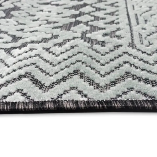 Outdoor Rugs-Kirkland's Home Gray Zig-Zag Ezra Indoor/Outdoor Area Rug, 4X7 Gray/White