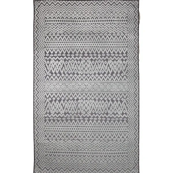 Outdoor Rugs-Kirkland's Home Gray Zig-Zag Ezra Indoor/Outdoor Area Rug, 6X9 Gray/White