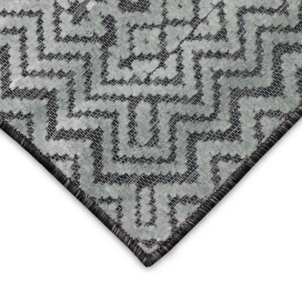 Outdoor Rugs-Kirkland's Home Gray Zig-Zag Ezra Indoor/Outdoor Area Rug, 6X9 Gray/White