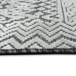 Outdoor Rugs-Kirkland's Home Gray Zig-Zag Ezra Indoor/Outdoor Area Rug, 6X9 Gray/White