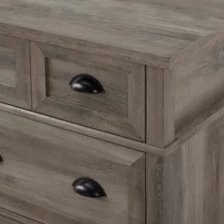 Dressers & Chests-Kirkland's Home Graywash Wood Cup Handle Dresser Tan