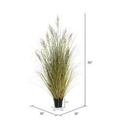 Trees & Topiaries-Kirkland's Home Green And Brown Potted Grass, 36 In.