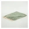 Blankets & Throws-Kirkland's Home Green And Ivory Chevron Cotton Throw Green/Ivory
