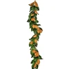 Arrangements & Greenery-Kirkland's Home Green And Orange Magnolia Leaf Garland Green/Orange