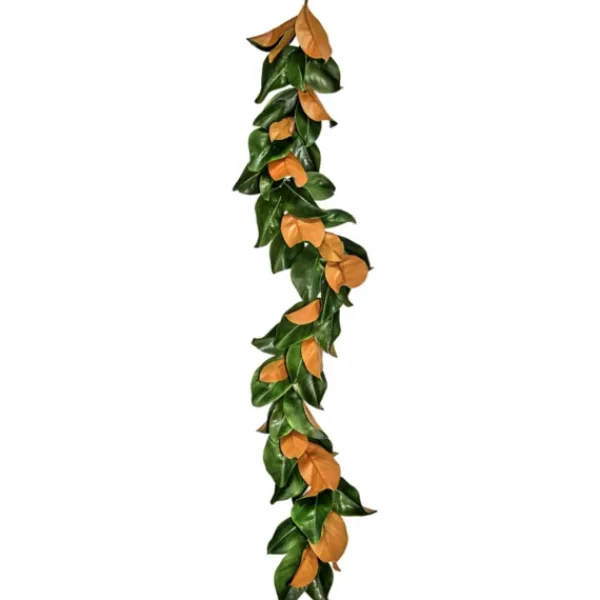 Arrangements & Greenery-Kirkland's Home Green And Orange Magnolia Leaf Garland Green/Orange