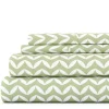 Bed Sheets-Kirkland's Home Green And White Chevron 3-Pc. Twin Sheet Set Green/White