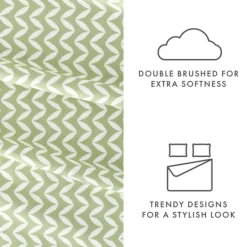 Bed Sheets-Kirkland's Home Green And White Chevron 3-Pc. Twin Sheet Set Green/White