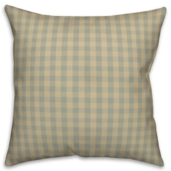 Pillows-Kirkland's Home Green And Yellow Plaid Pillow Green/Yellow