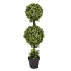Trees & Topiaries-Kirkland's Home Green Double Ball Boxwood Potted Topiary