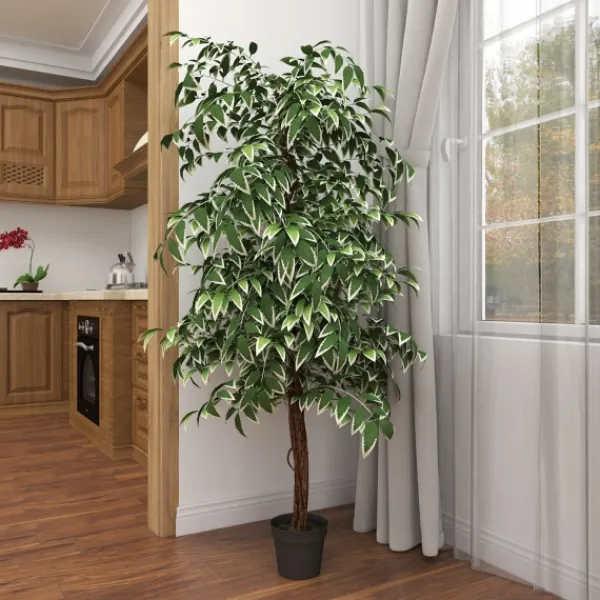 Trees & Topiaries-Kirkland's Home Green Ficus Potted Tree, 73 In.