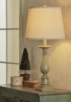 Table Lamps-Kirkland's Home Green French Country Table Lamp Ivory