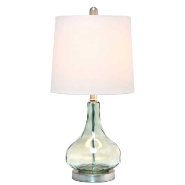 Table Lamps-Kirkland's Home Green Glass Ripple Table Lamp White