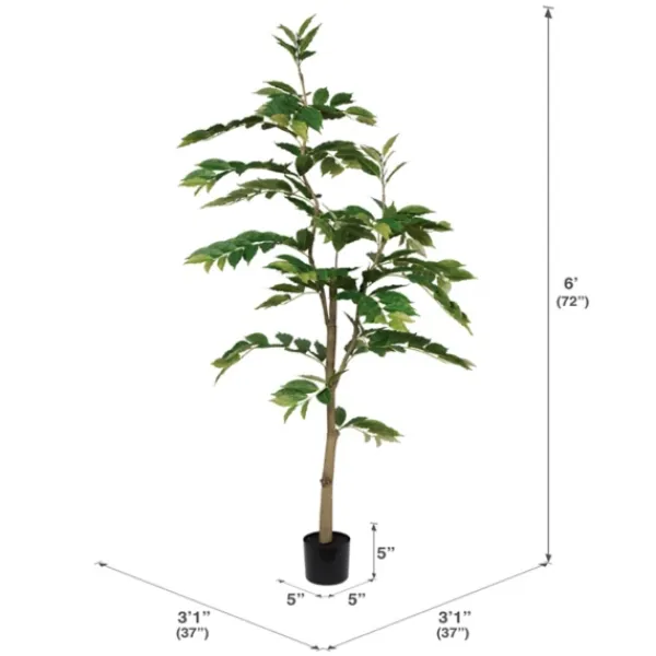 Trees & Topiaries-Kirkland's Home Green Nandina Tree In Black Planter