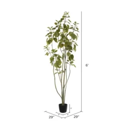 Trees & Topiaries-Kirkland's Home Green Potted Cotinus Coggygria Tree, 6 Ft.