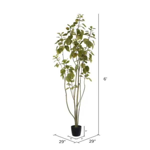 Trees & Topiaries-Kirkland's Home Green Potted Cotinus Coggygria Tree, 6 Ft.