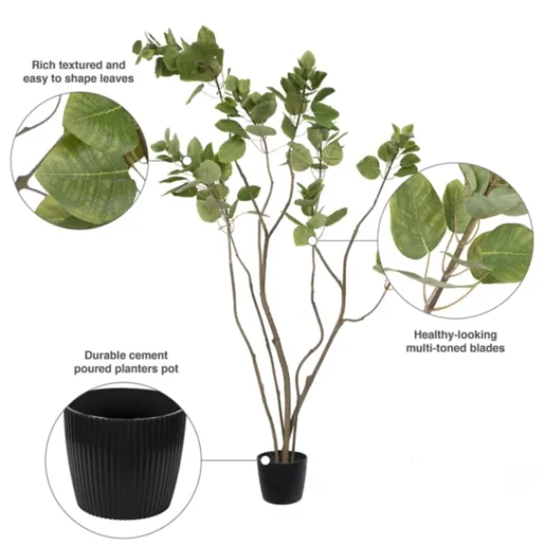 Trees & Topiaries-Kirkland's Home Green Potted Cotinus Coggygria Tree, 4 Ft.