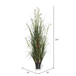 Trees & Topiaries-Kirkland's Home Green Potted Eucalyptus Grass, 24 In.