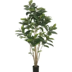 Trees & Topiaries-Kirkland's Home Green Rubber Tree, 6 Ft.