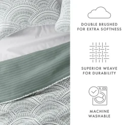 Quilts-Kirkland's Home Green Scalloped Reversible 3-Pc. Queen Quilt Set Green/White